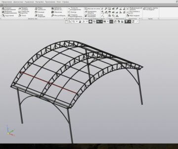 3D модель Навес металлоконструкция для стоянки авто