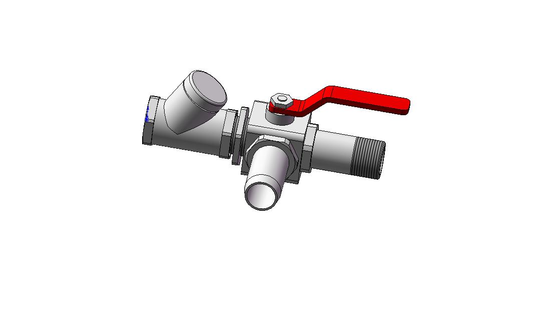 3D модель Клапан CCV-2055 с запорным клапаном CV 2010