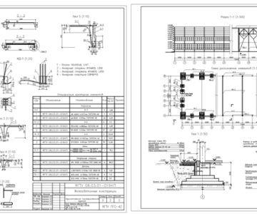 Чертеж Конструирование монолитного фундамента и преднапряжённой плиты перекрытия