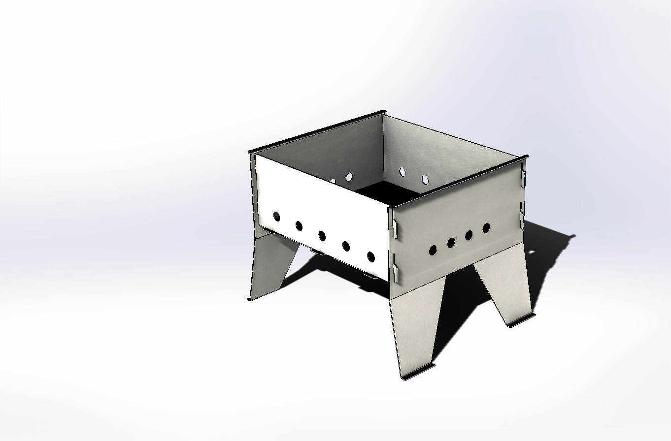 3D модель Мангал разборный 484(404)х380х340 мм