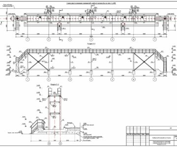 Чертеж Сливная жд эстакада на 3 поста