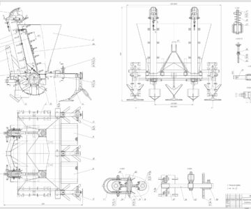 Чертеж Картофелесажалка двухрядная полуавтоматическая