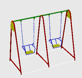 3D модель Качели двойные на цепях