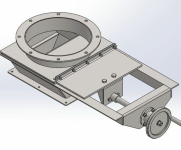 3D модель Шиберная заслонка механическая Ду300