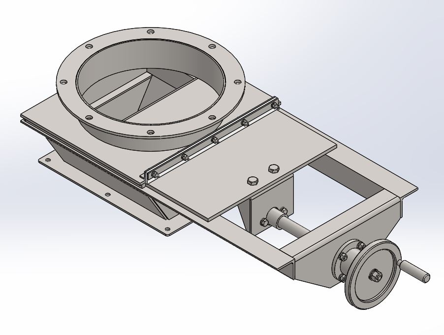 3D модель Шиберная заслонка механическая Ду300