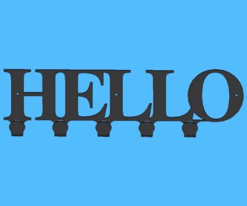 Чертеж Вешалка для одежды с надписью HELLO