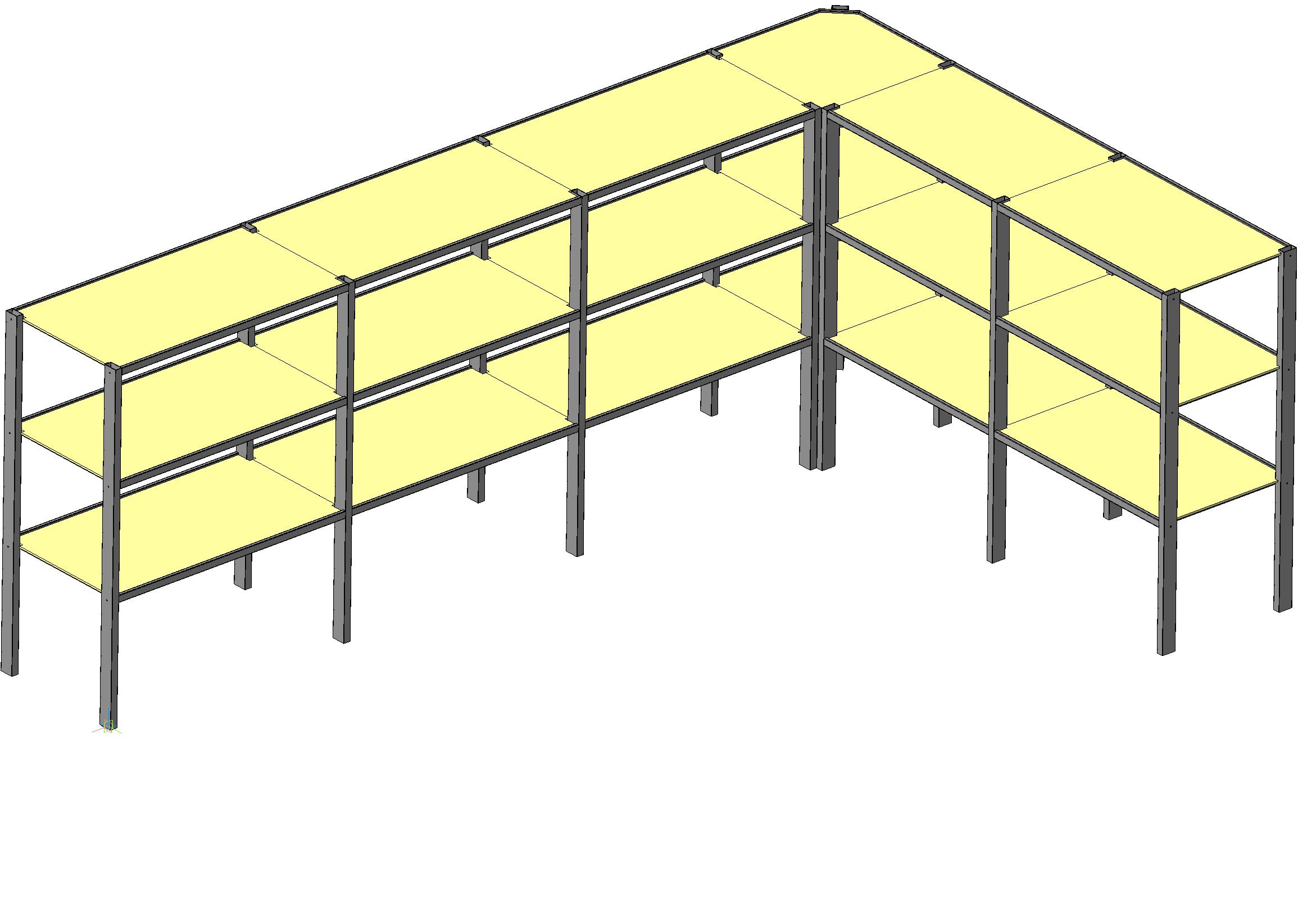 3D модель Стеллаж разборный угловой 5160 + 3320х800х1900 мм