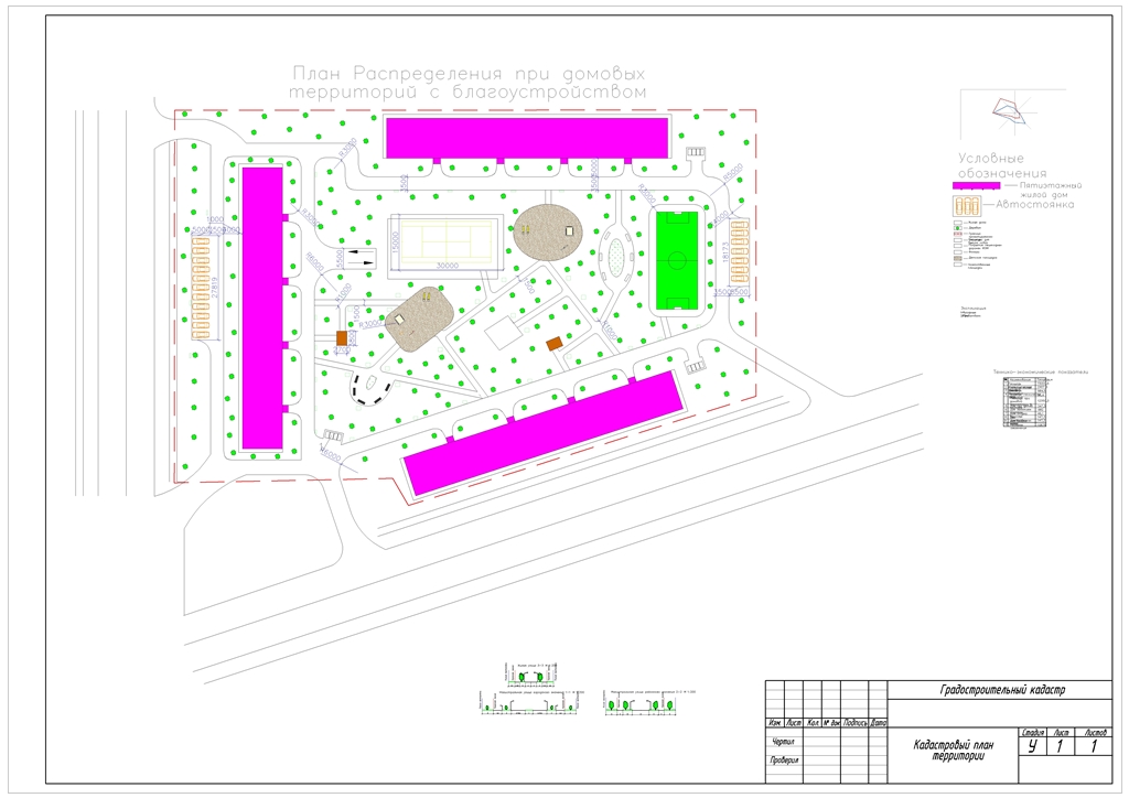 Чертеж Проектирование жилого микрорайона