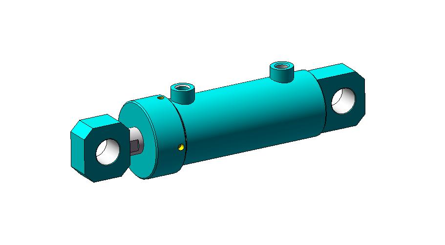 3D модель Гидроцилиндр с проушинами ГЦС 080 x 040-100-05-С-0-0