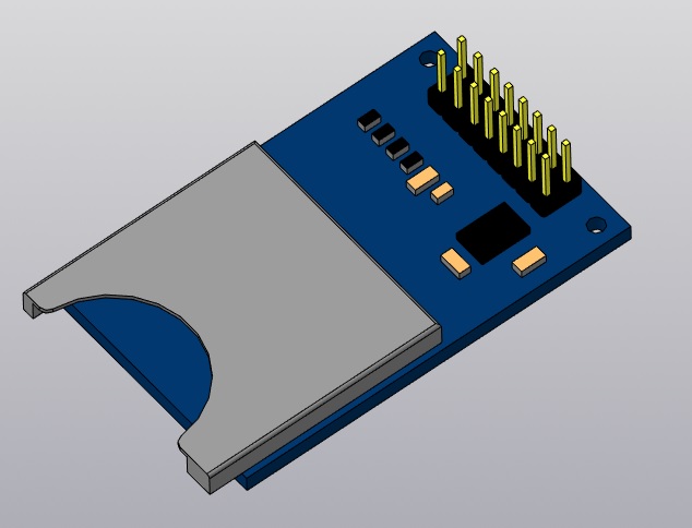 3D модель Плата для полноразмерных SD-карт