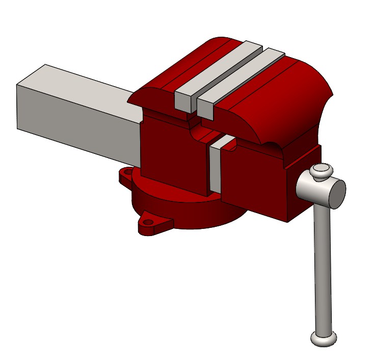 3D модель Тиски слесарные на верстак