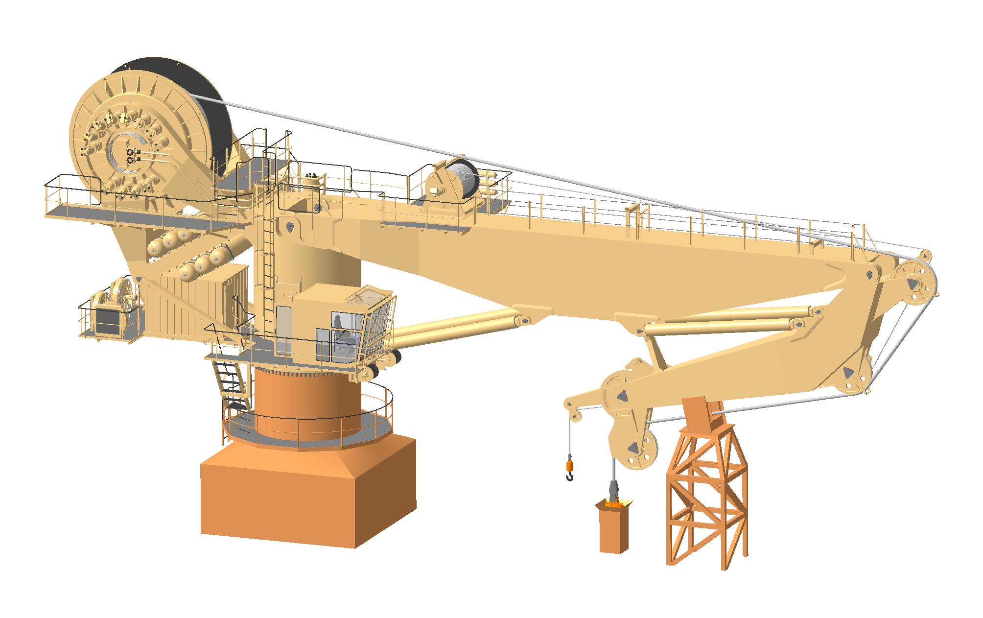 3D модель Кран для судна поддержки