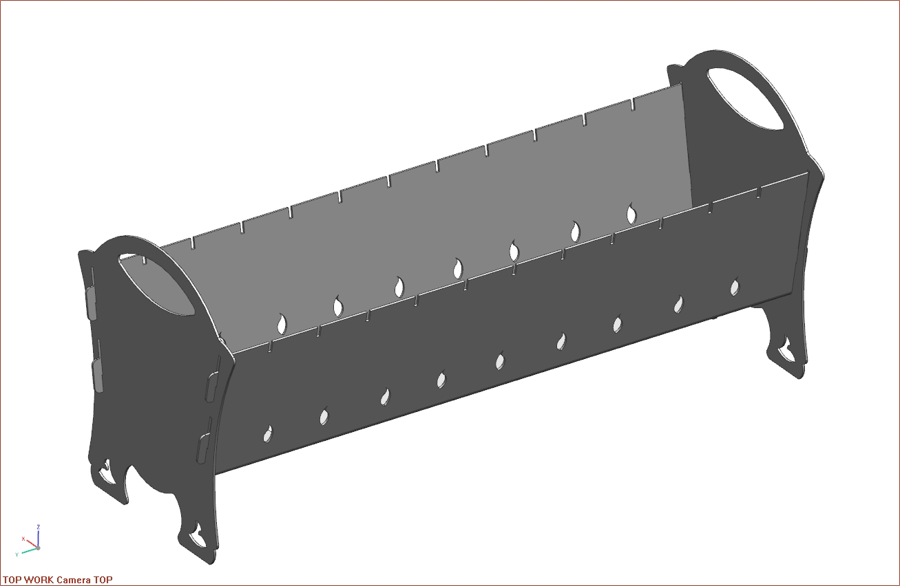 3D модель Мангал разборный 600*185*265