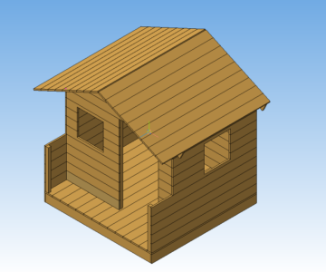 3D модель Деревянный детский домик