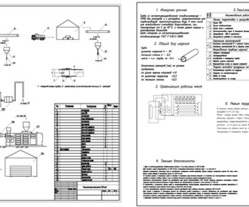 Чертеж Технологический процесс производства полипропиленовых труб производительностью 100 тонн в год