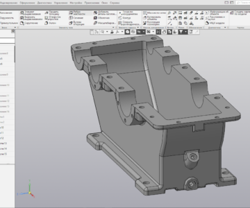 3D модель Корпус редуктора для  курсовой работы