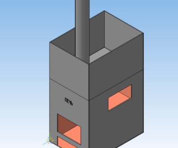 3D модель Печь для бани с баком для воды