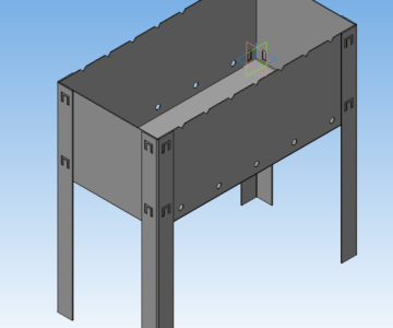 3D модель Мангал разборный 483х283х500 t=1,5 мм