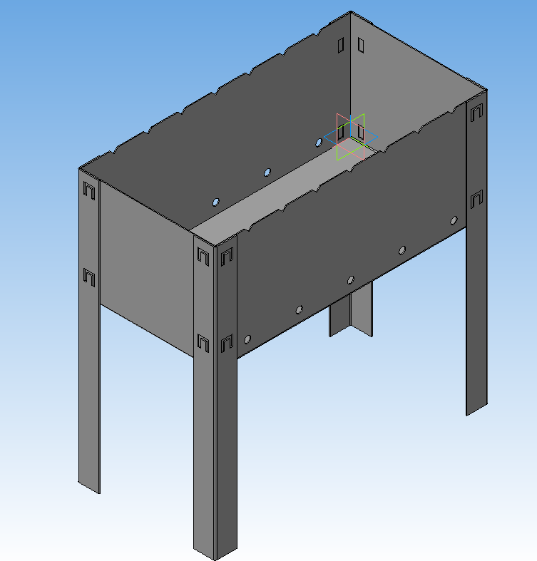 3D модель Мангал разборный 483х283х500 t=1,5 мм