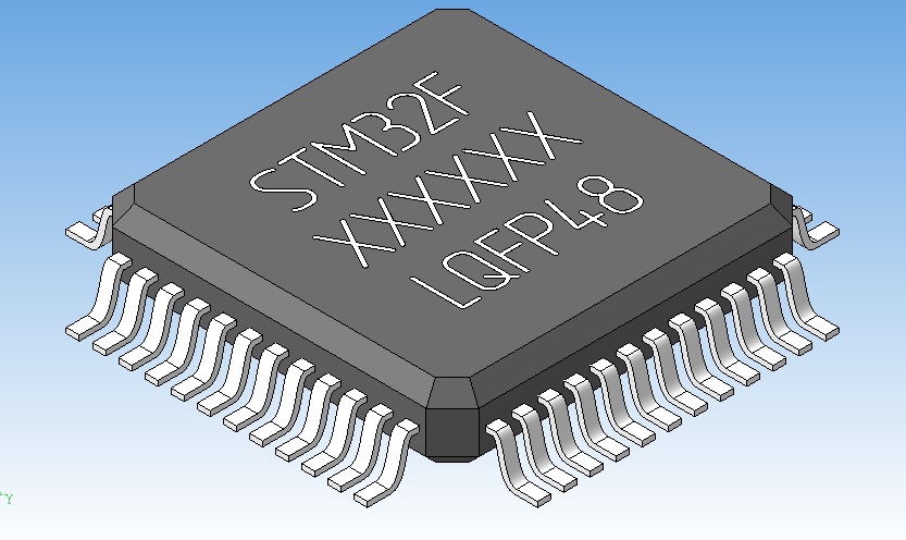 3D модель Микроконтроллер STM32F10X LQFP48