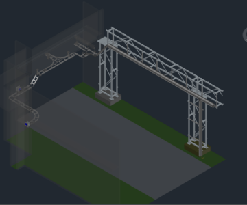 3D модель 3D кабельная трасса с эстакадой