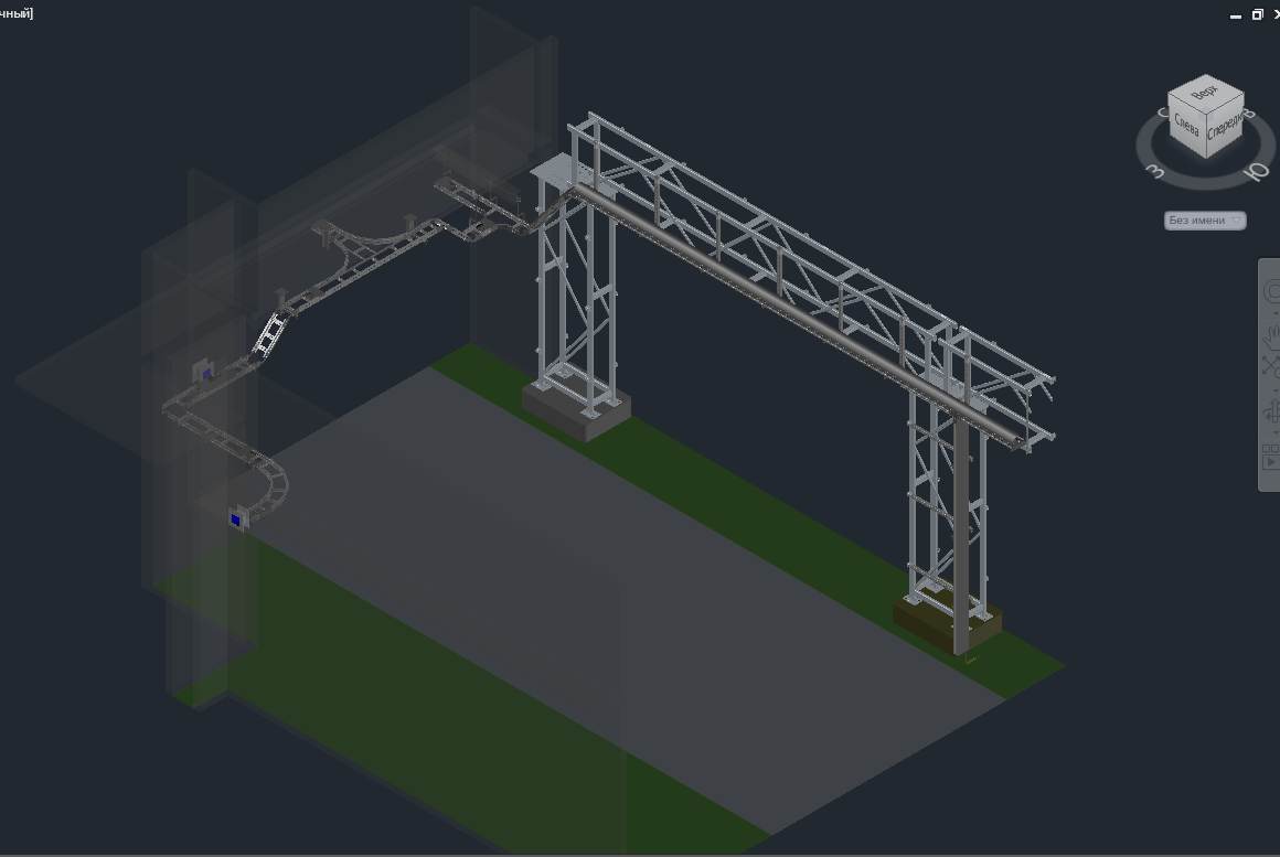 3D модель 3D кабельная трасса с эстакадой