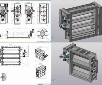 3D модель Заслонка регулирующая горячего газохода системы газоочистки