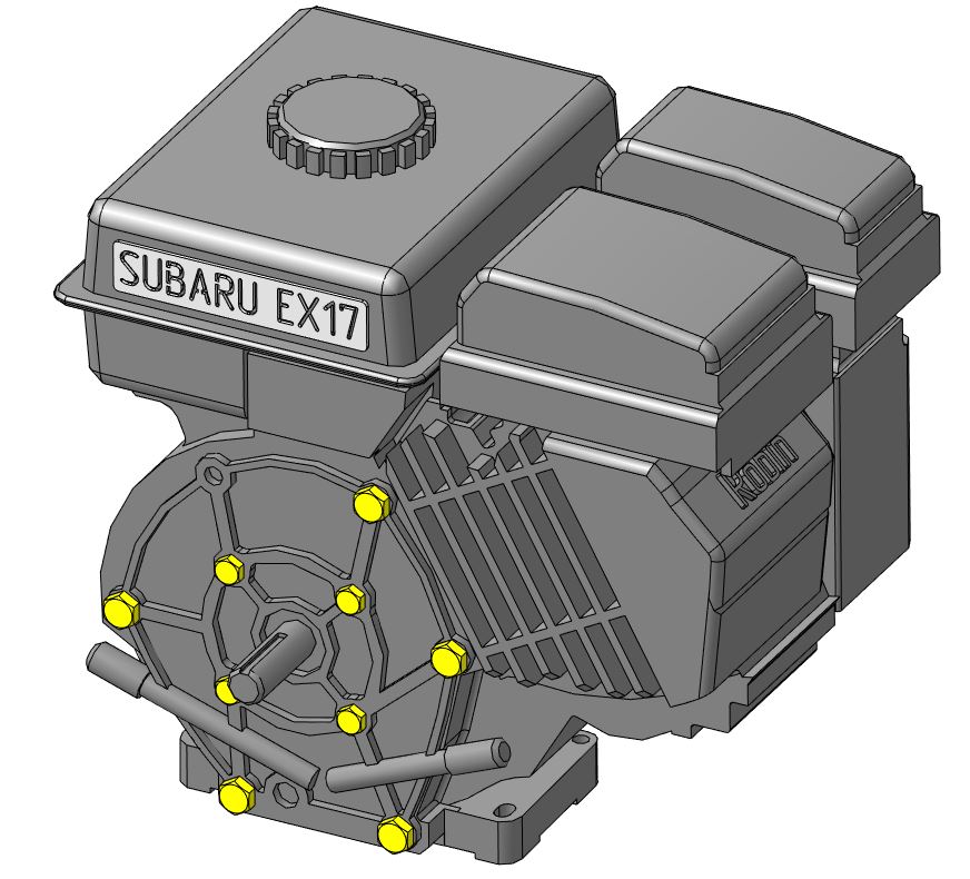 3D модель Двигатель SUBARU серии EX17D