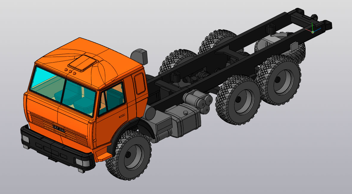 3D модель Шасси КАМАЗ-43118 (6х6)