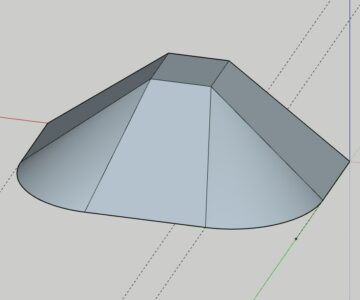 3D модель Вытяжной дизайнерский зонт со скруглёнными углами