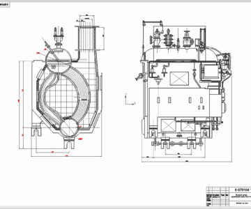 3D модель Чертеж судового котла КАВ 4/7