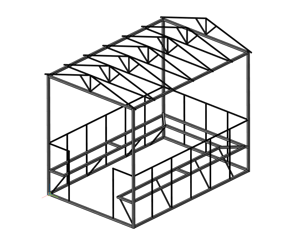 3D модель 3D модель металлоконструкции беседки 3х2х2,6