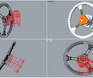 3D модель Руль V.32B с рулевым редуктором