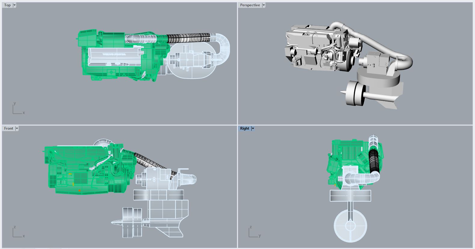 3D модель Судовой двигатель Volvo Penta IPS 350