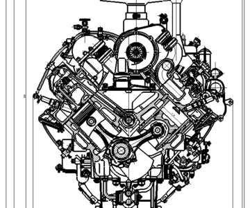 Чертеж Шестицилиндровый двигатель СМД-60