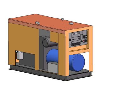 3D модель Трехфазный дизельный генератор TG-47TPC в декоративном кожухе