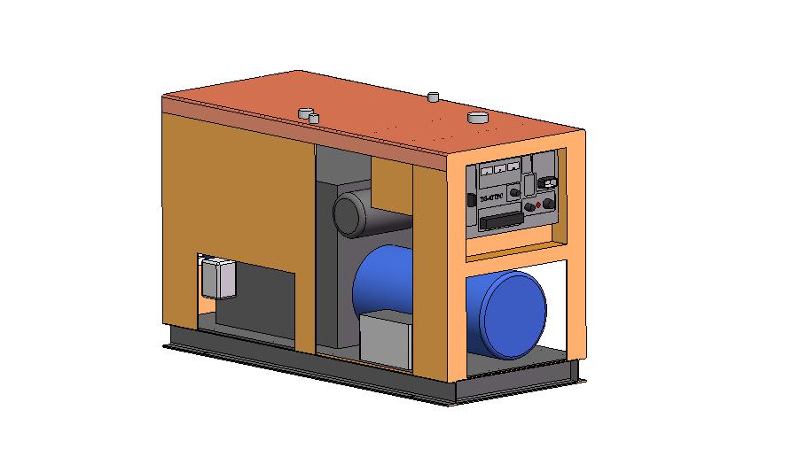 3D модель Трехфазный дизельный генератор TG-47TPC в декоративном кожухе