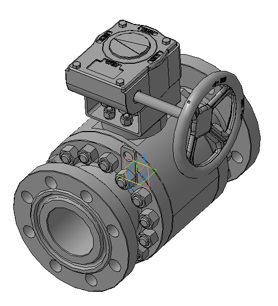 3D модель Кран шаровой ЗАРД 100.063.27.P. Ду 100, Ру 6,3 МПа