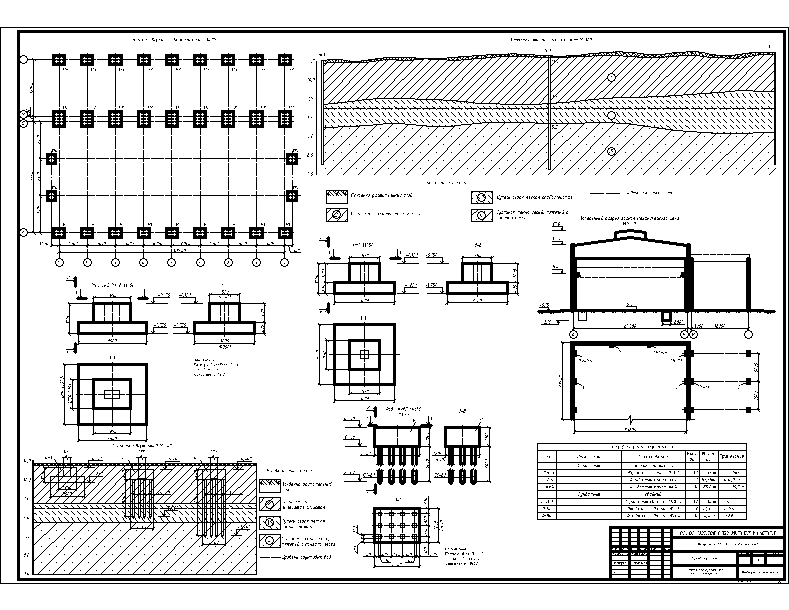 Чертеж Проектирование фундаментов механического цеха
