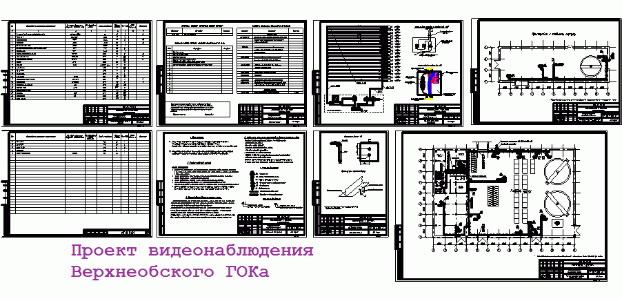 Чертеж Рабочий проект системы видеонаблюдения производственных помещений.