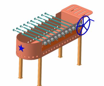 3D модель Мангал с ручным приводом