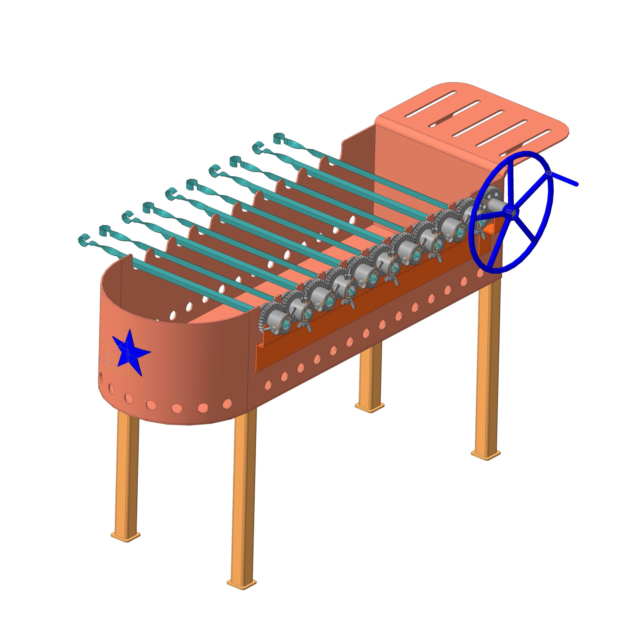 3D модель Мангал с ручным приводом