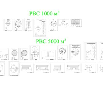 Чертеж Резервуар вертикальный стальной РВС1000, РВС5000, исполнительная схема