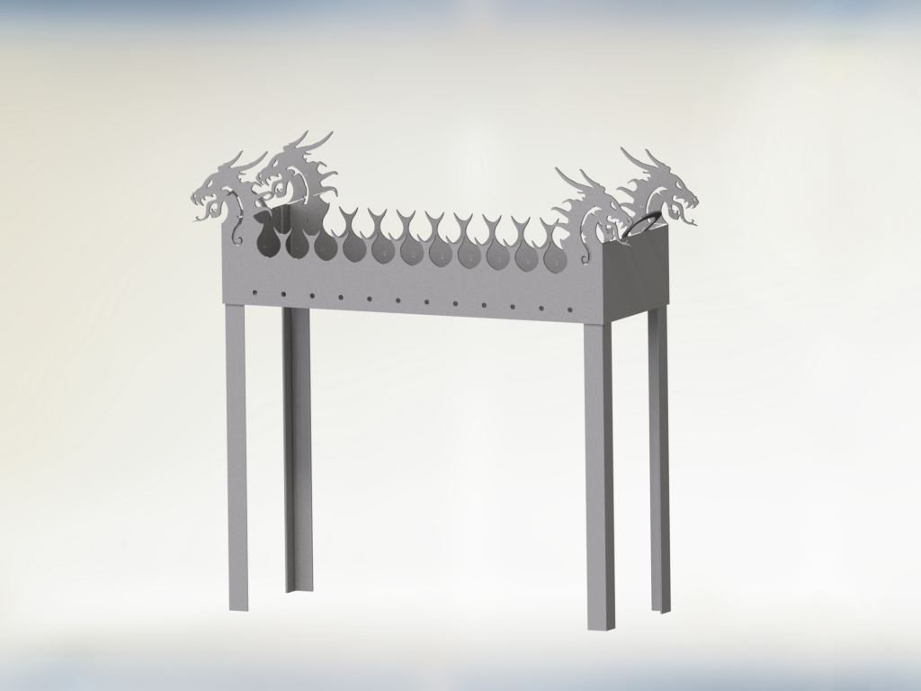 3D модель Мангал дракон из листа толщиной 4 mm