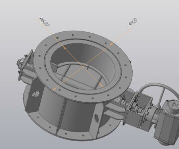 3D модель Шибер трубчатой печи Dвн-600 мм