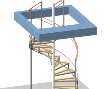 3D модель Лестница винтовая. Проём под лестницу: 1700х1700 мм