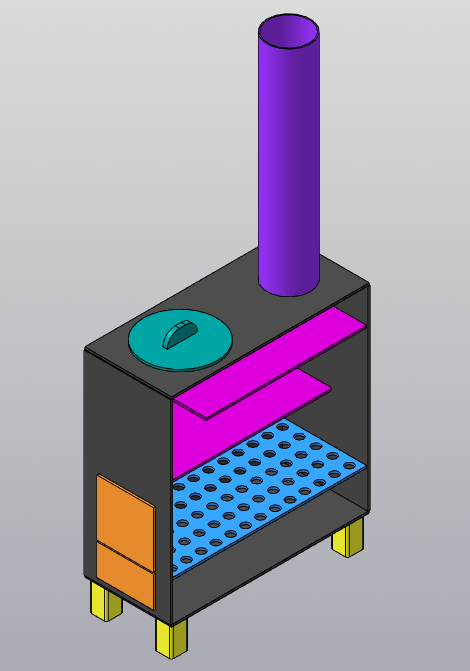 3D модель Буржуйка 200х450х450