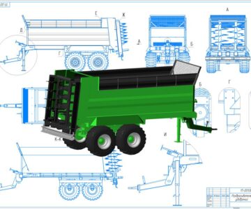 3D модель Разбрасыватель органических удобрений TYTAN (UNIA) габаритная модель