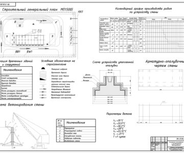 Чертеж Монолитное приобъектное бетонирование стены