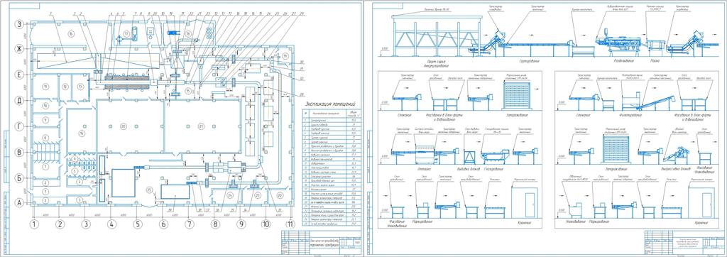 Чертеж Проект цеха по производству кеты мороженой потрошеной обезглавленной и филе кеты мороженого